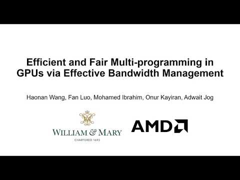 [HPCA 2018] Efficient and Fair Multi-programming in GPUs via Effective Bandwidth Management