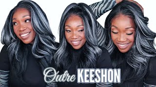 $50 SILVER FOX! LET'S CHAT GLUELESS WIGS! Outre KEESHON WIG HD Lace Front Perfect Hairline 13X6 Lace