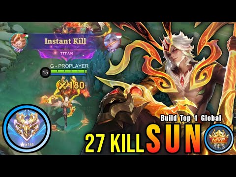 27 Kills!! Sun STARLIGHT FEST Skin Instant Delete Enemies!! - Build Top 1 Global Sun ~ MLBB