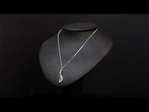 9ct White Gold Topaz, Iolite & Diamond Pendant