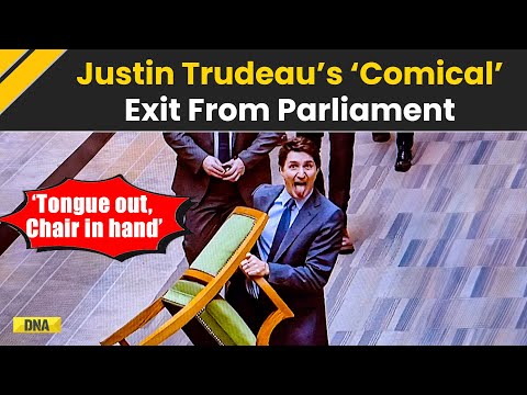 Canadian PM Justin Trudeau Makes A 'Comical' Exit From Parliament'," With His Tongue Out