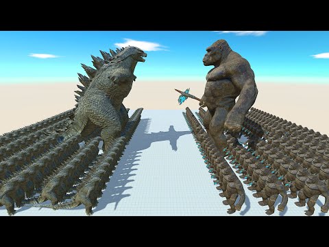 All King Kong VS All Godzilla 2014 Death run  - Animal Revolt Battle Simulator