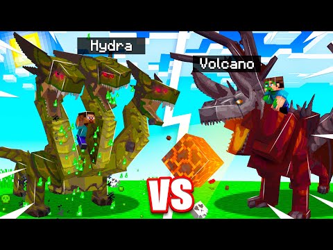 LEGENDARY HYDRA DRAGON vs VOLCANO DRAGON in MINECRAFT! (battle)