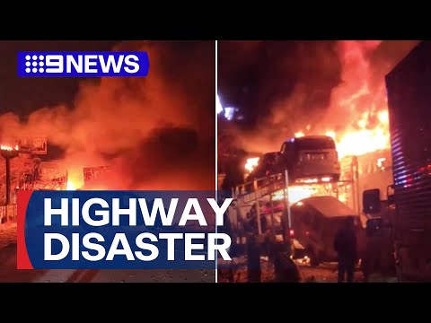 One dead and 26 others injured in a massive crash in Japan | 9 News Australia