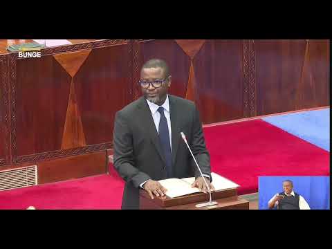 The Attorney General presenting a Government Motion in Parliament for the confirmation of the appointment of the Prime Minister.