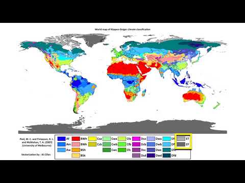 Koppen Climate Map: Tundra and Ice Cap