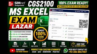 CGS2100 MS Excel Exam – Lazar | Microsoft Excel 365/2019 | Complete Step-by-Step Solution