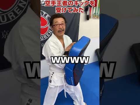 空手世界王者のキック受けてみた