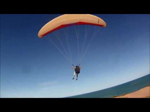 Decolagem com vento forte.