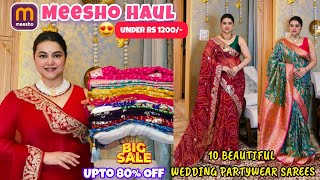 Meesho Maha sale upto 70% off Wedding wear Saree haul @PoojaRikichoyal 
