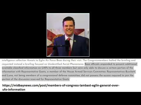 Eglin Air Force Base Confirms That Representative Gaetz Has Seen Highly Classified Data