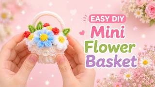 DIY Cute Mini Flower Basket Using Pipe Cleaners | Easy Handmade Craft Tutorial