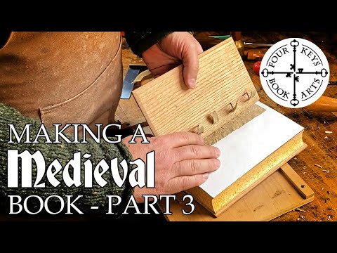 Making A Medieval Book By Hand - Part 3 - Wooden Boards, Carving & Mortising, Attaching the Covers