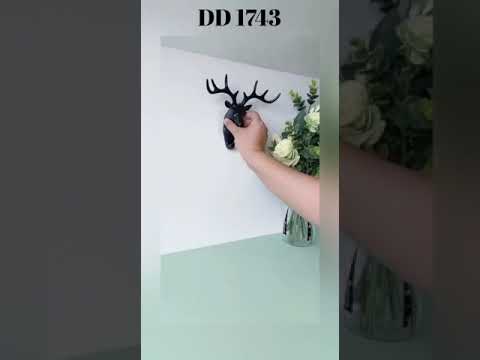 stock 1743 DEER HEAD SELF ADHESIVE WALL DOOR HOOK HANGER