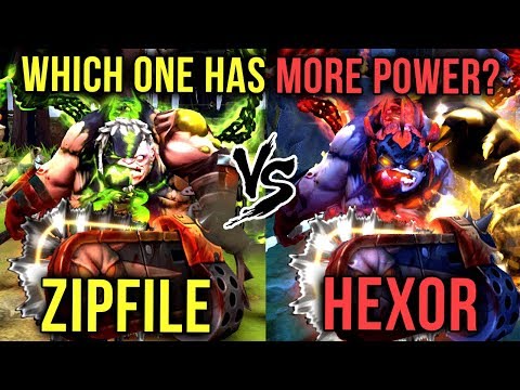 Which Arcana is More POWERFUL?! Green vs Red Pudge Arcana Battle - Zipfile vs hexOr - Dota 2