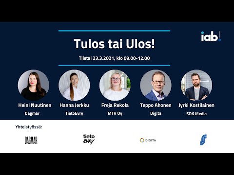 Tulos tai ulos! -webinaari - IAB Finland 23.3.2021