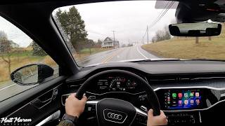 2026 Audi RS6 Avant Performance Relaxing Rainy Winter POV Drive