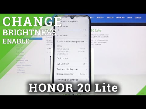 Honor 20 Lite - How to Turn On / Off Auto Brightness?I