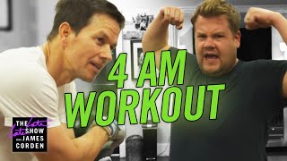 James Joins Mark Wahlberg's 4am Workout Club - YouTube