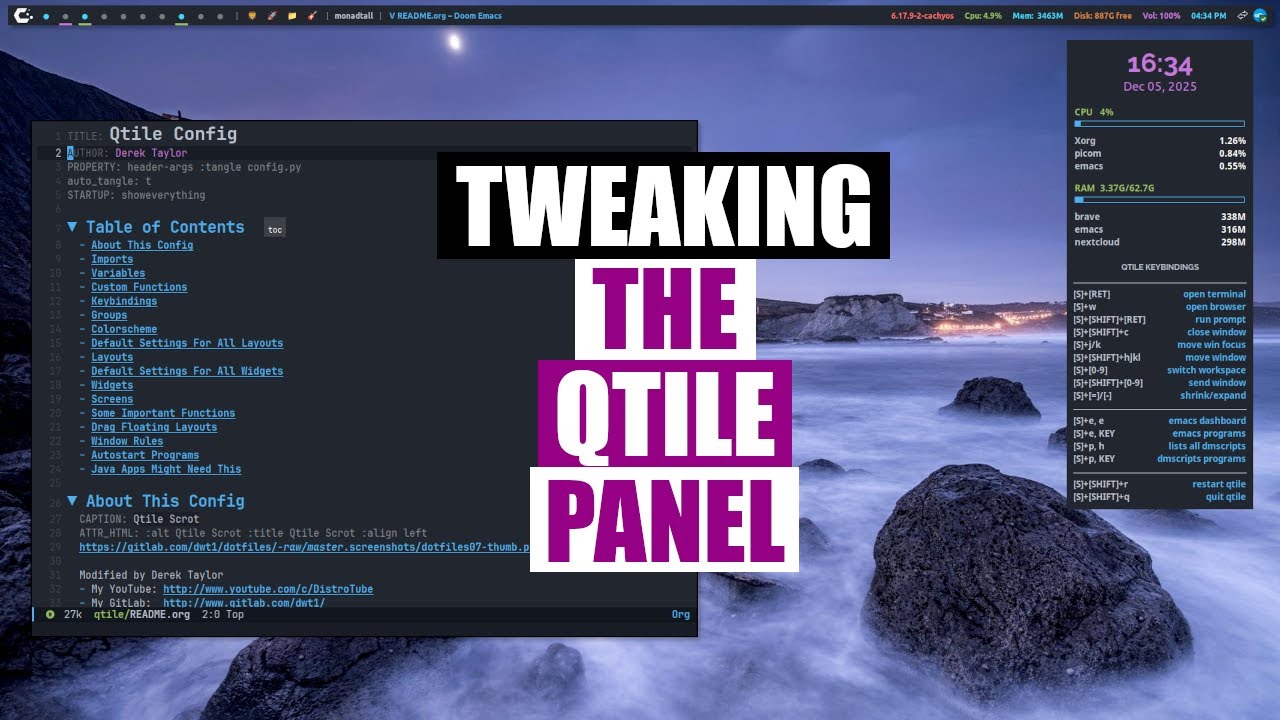 Tweaking The Look Of The Qtile Panel