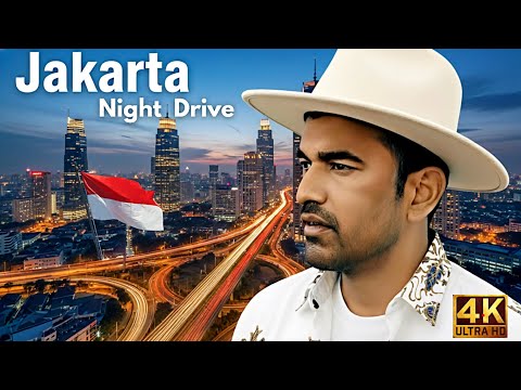 Jakarta, Indonesia 🇮🇩 - Night Driving Tour and Drone Views [4K]