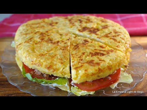 Tortilla de Patatas Rellena de Ensalada de Atún  Receta Fácil con Trucos