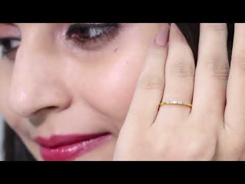 Baguette Cut Diamond Stackable Ring in Bar Setting