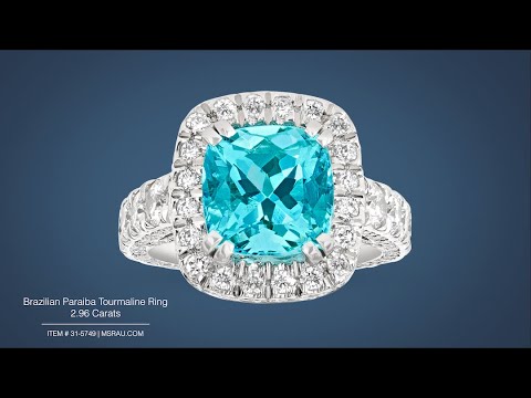 Anel de turmalina paraíba brasileira (2,96 quilates) | M.S. Rau