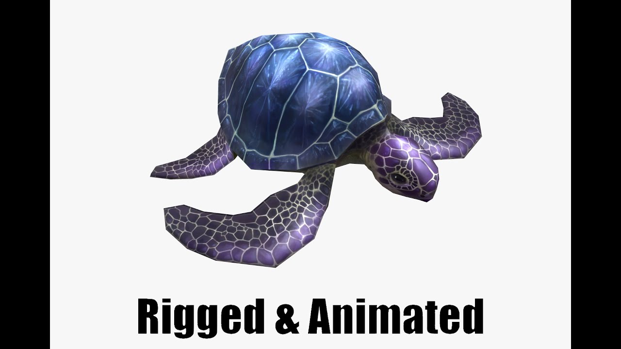 Low-poly animated turtle 3D Model