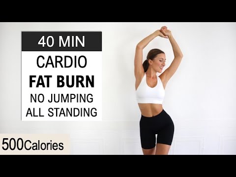 40 Min Cardio HIIT - No Jumping All Standing | Super Sweaty & Fun | Motivational Music, No Repeat