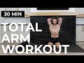 30 Min TOTAL ARM WORKOUT WITH DUMBBELLS (Biceps, Triceps + Shoulders)