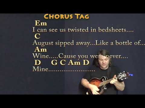 august (Taylor Swift) Mandolin Cover Lesson in G with Chords/Lyrics