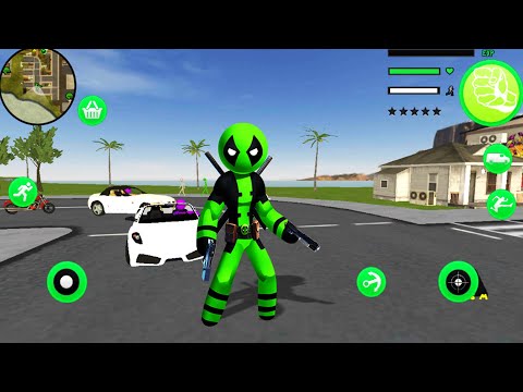 Green Pool Stickman Rope Hero Gangstar Crime Gameplay Walkthrough Part 1 (IOS/Android)