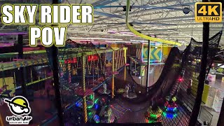 Sky Rider POV (4K 60FPS), Urban Air Adventure Park (Waterbury, CT) Zipline Coast