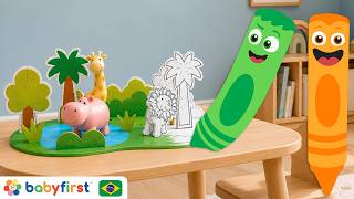 Magia da Turma das Cores: Ovelha de Lã, Sorvete e Animais Selvagens para Crianças | BabyFirst Brasil