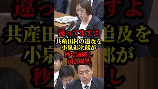 共産田村議員の追求を小泉進次郎が一蹴り！前提の前提が違うと即座に反論して大爆笑