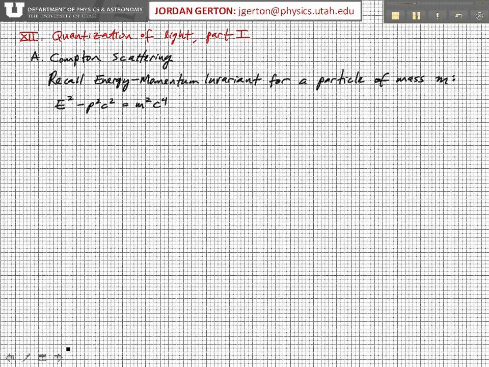 PHYS3740 Lecture12-1 Quantization of Light Part I