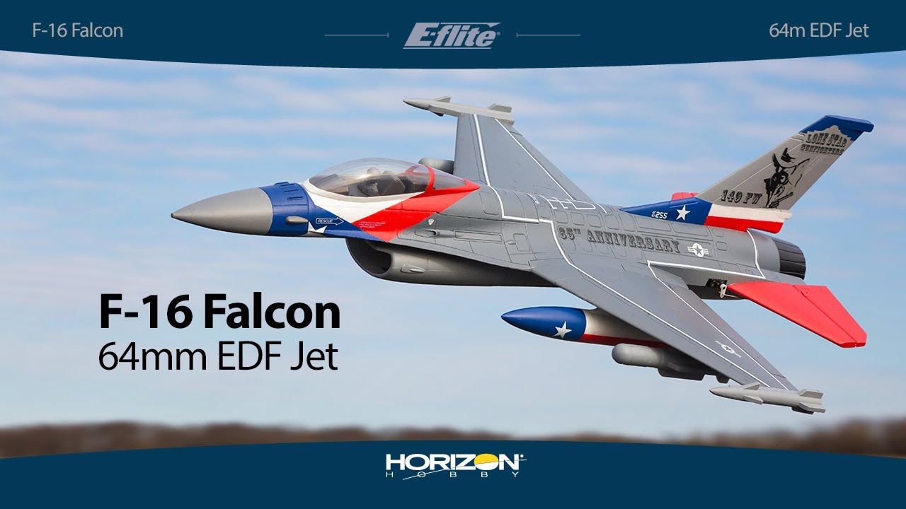 E-flite F-16 Falcon 0.7m SAFE Select BNF Basic