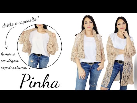 Tutorial kimono salida de playa ganchillo lino Pinha