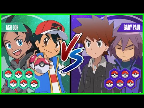 Pokémon Battle Pedia: Ash and Goh Vs Gary and Paul