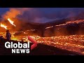 Iceland Volcano Photographer Scrambles Away As Lava Flows Towards Him