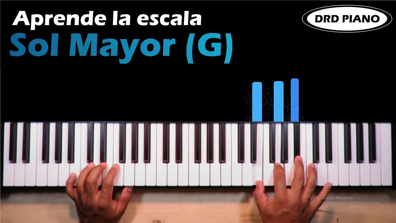 Aprende fácil la escala de Sol Mayor (G) con acordes en Piano