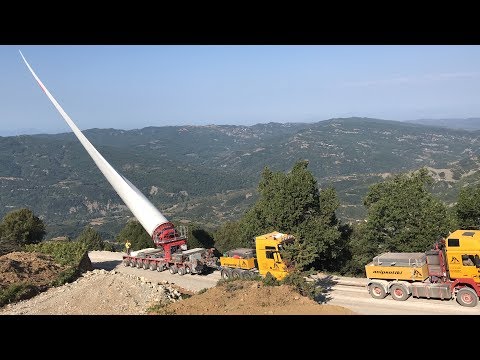 Transporting 60M Length Wind Turbine Blade With Blade Lift Part 1 - Poultidis SA