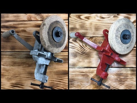 Antique hand-cranked grinder restoration
