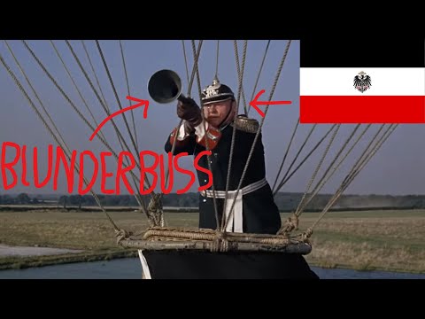 German man fights French man with blunderbuss in a balloon