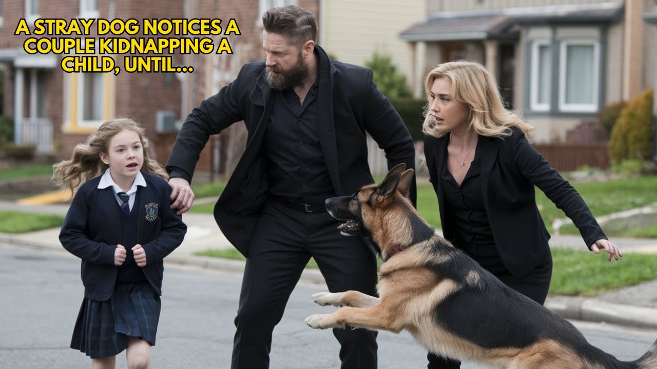 A stray dog notices a couple kidnapping a 7-year-old girl; what the dog did shocked everyone...