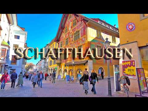 SCHAFFHAUSEN SCHWEIZ ✨ Entdecken Sie die Altstadt / Zentrum, Rhein und die Burg Munot 4K Rundgang