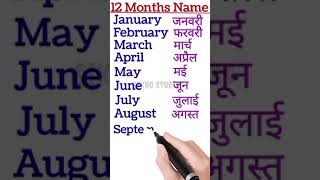 12 Month Name /12 mahine ke nam hindi and English me /@Sikhostudies