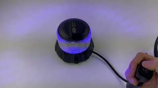 Robustný modro-červený LED maják, čierny hliník, 48W, ECE R10