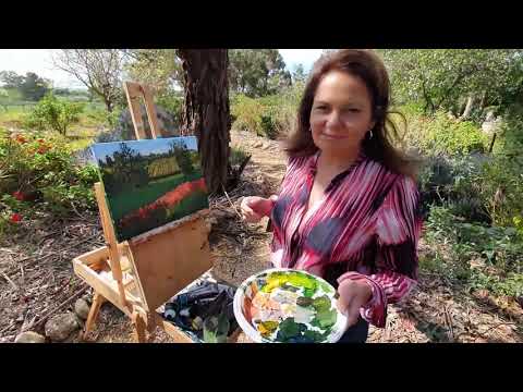 How to paint Impressionist painting. Preview of "Barossa Chateau Gardens" Art lesson with Donna Gibb